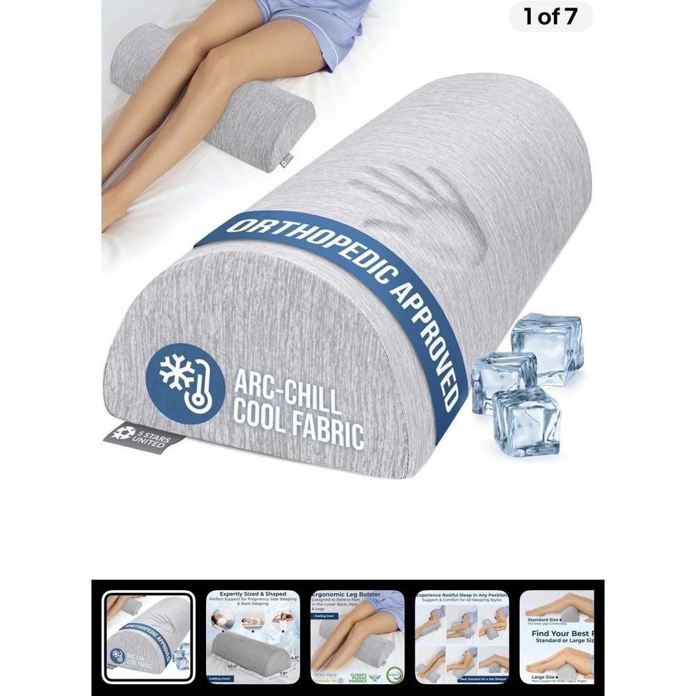 New Knee Pillow for Back Sleeping Memory Foam Cushion for Sciatica Pain Relief